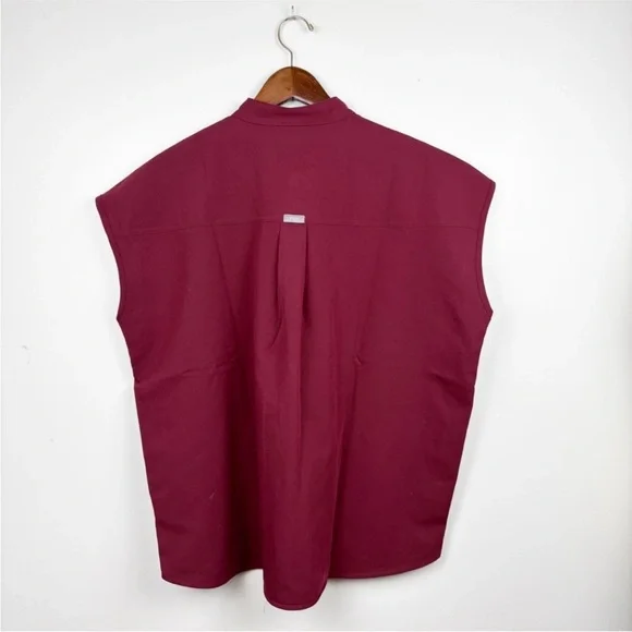 Figs Rafaela Technical Collections Oversized Scrub Top Maroon Large NWT - Picture 3 of 10